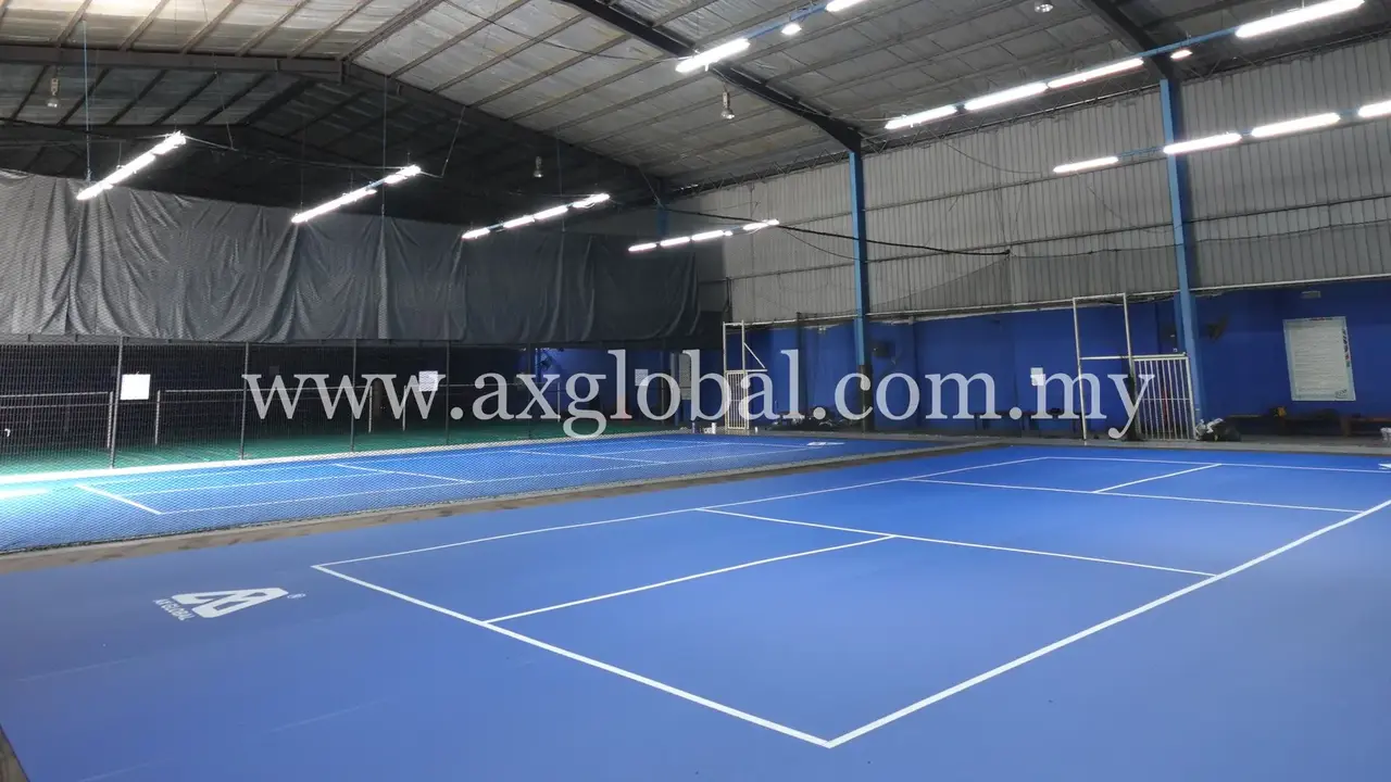 Blue indoor pickleball court flooring completed at USJ 23